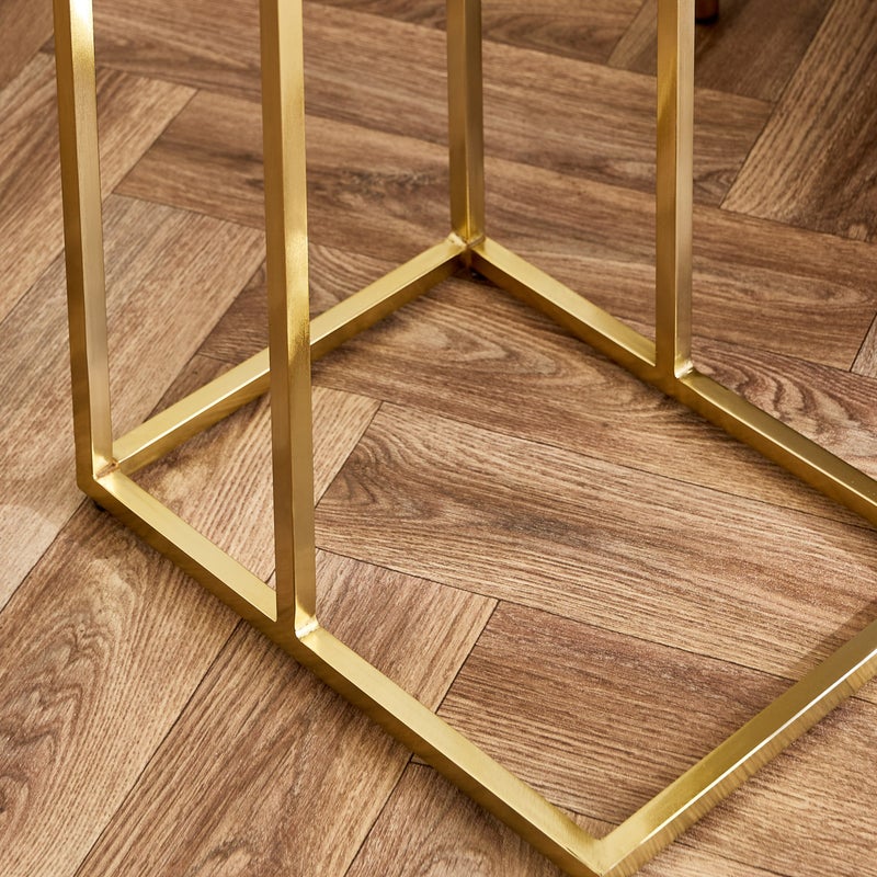 Home Box C Table with Marble Top and Gold Base - Image 4